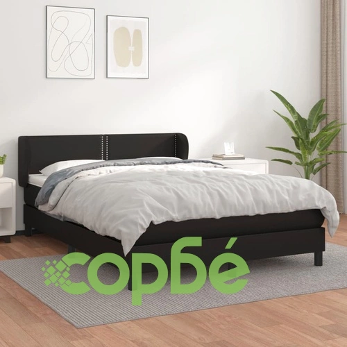 Боксспринг легло с матрак, черно, 140x190 см изкуствена кожа ➤ топ цена ➤ sorbe.bg