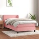 Боксспринг легло с матрак, розово, 100x200 см, кадифе