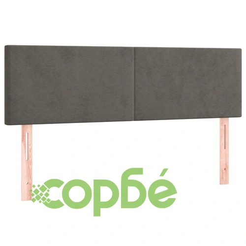 Боксспринг легло с матрак, тъмносиво, 140x190 см, кадифе ➤ топ цена ➤ sorbe.bg