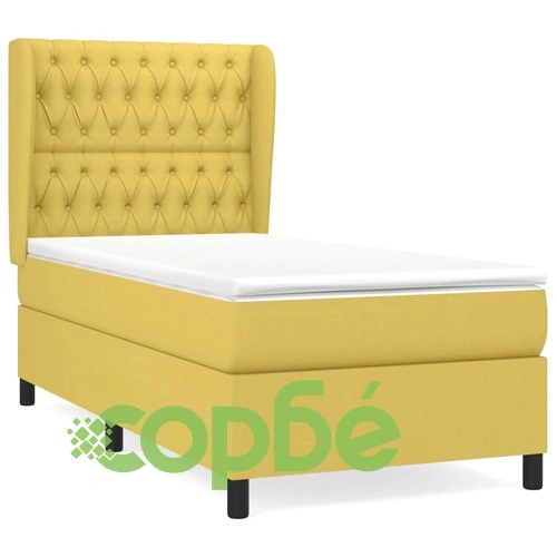 Боксспринг легло с матрак, зелена, 90x200 см, плат ➤ топ цена ➤ sorbe.bg