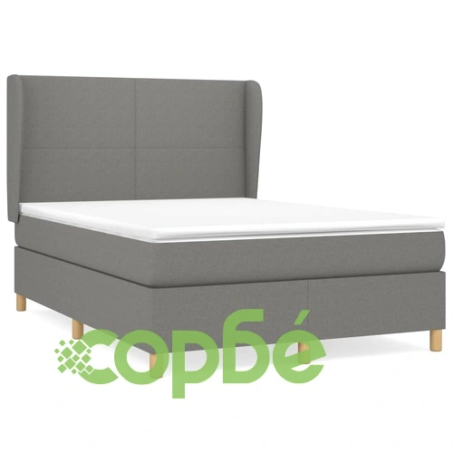 Боксспринг легло с матрак, тъмносиво, 140x190 см плат ➤ топ цена ➤ sorbe.bg