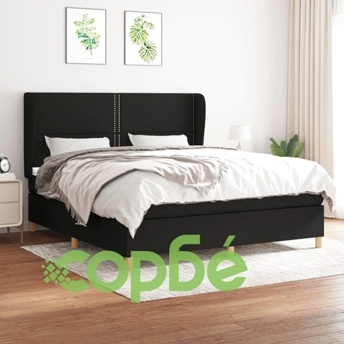 Боксспринг легло с матрак, черно, 180x200 см, плат ➤ топ цена ➤ sorbe.bg