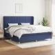 Боксспринг легло с матрак, синьо, 200x200 см, плат