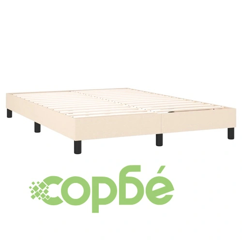 Боксспринг легло с матрак, кремаво, 140x190 см, плат ➤ топ цена ➤ sorbe.bg