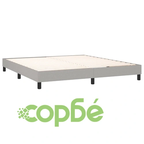 Боксспринг легло с матрак, светлосиво, 160x200 см, плат ➤ топ цена ➤ sorbe.bg