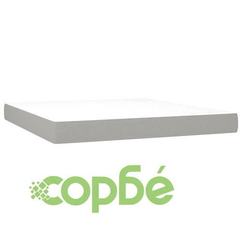 Боксспринг легло с матрак, светлосиво, 160x200 см, плат ➤ топ цена ➤ sorbe.bg