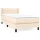 Боксспринг легло с матрак, кремаво, 100x200 см, плат
