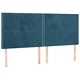 Боксспринг легло с матрак, тъмносиньо, 160x200 см, кадифе