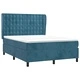 Боксспринг легло с матрак, тъмносиньо, 140x200 см, кадифе