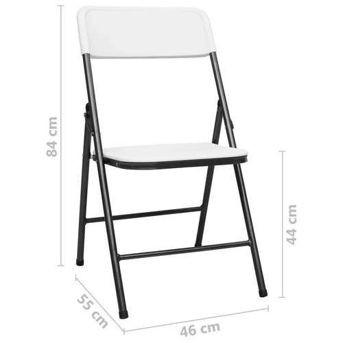 Сгъваеми градински столове, 2 бр, HDPE, бели ➤ топ цена ➤ sorbe.bg