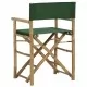 Сгъваеми режисьорски столове, 2 бр, зелени, бамбук и текстил