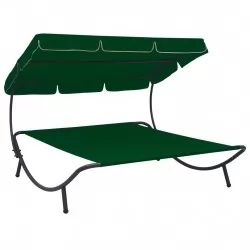 Лаундж легло на открито с навес, зелено