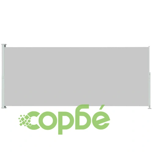 Прибираща се дворна странична тента, 220x500 см, сива ➤ топ цена ➤ sorbe.bg