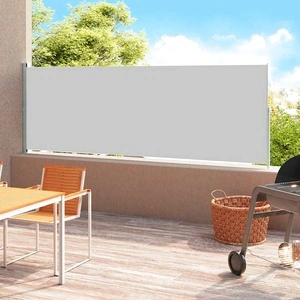 Прибираща се дворна странична тента, 220x500 см, сива