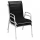 Стифиращи градински столове, 2 бр, стомана и Textilene, черни