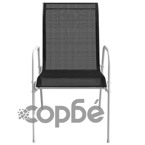 Стифиращи градински столове, 4 бр, стомана и Textilene, черни ➤ топ цена ➤ sorbe.bg