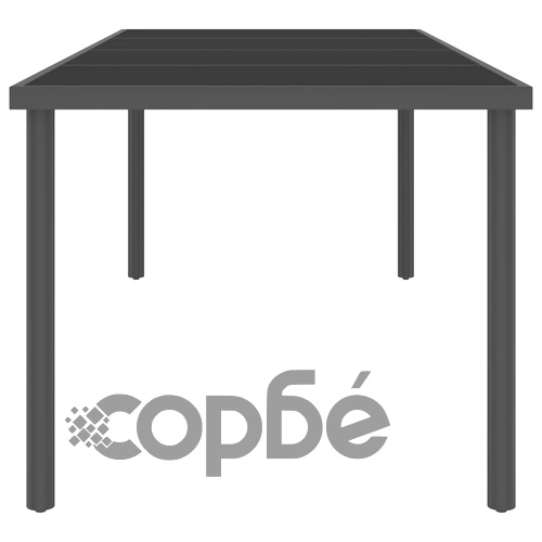 Градинска трапезна маса антрацит 220x90x75 cм стомана и стъкло ➤ топ цена ➤ sorbe.bg