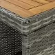 Бар маса с шкаф за съхранение, сива, 120x60x110 см, полиратан