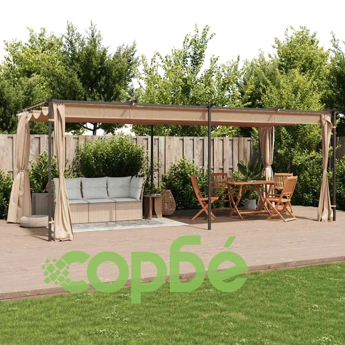 313900 Gazebo with Curtains 6x3 m Taupe Steel (not for individual sales / blocked all in blockcades) на топ цена от sorbe.bg 313900 Gazebo with Curtains 6x3 m Taupe Steel (not for individual sales / blocked all in blockcades) ➤ топ цена ➤ sorbe.bg