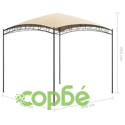 Шатра, 3x3x2,65 м, кремава, 180 г/м² ➤ топ цена ➤ sorbe.bg