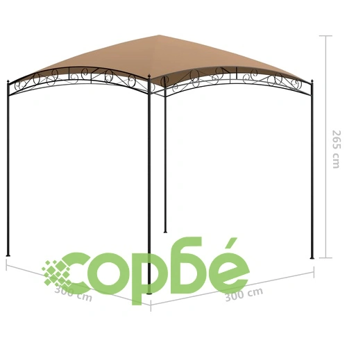 Шатра, 3x3x2,65 м, таупе, 180 г/м² ➤ топ цена ➤ sorbe.bg