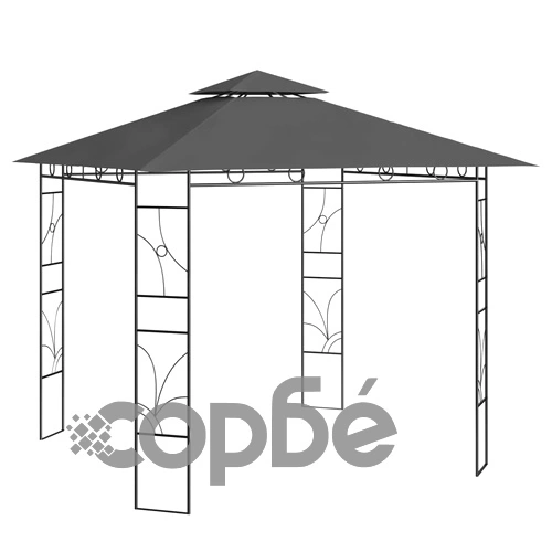 Беседка, 3x3x2,7 м, антрацит, 160 г/м² ➤ топ цена ➤ sorbe.bg