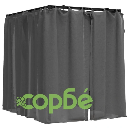 Двоен шезлонг със странични и горни завеси, антрацит ➤ топ цена ➤ sorbe.bg