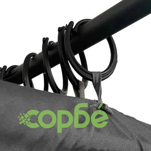 Двоен шезлонг със странични и горни завеси, антрацит ➤ топ цена ➤ sorbe.bg