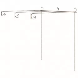 Градинска пергола, антично кафяво, 3x3x2,5 м, желязо