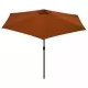 Градински чадър с метален прът, теракота, 300 см