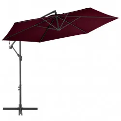 Конзолен чадър с алуминиев прът, бордо червено, 300 см
