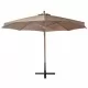 Висящ чадър с прът, таупе, 3,5x2,9 м, чам масив