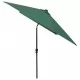 Чадър с LED и стоманен прът, зелен, 2x3 м