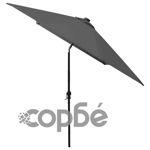 Градински чадър с LED и стоманен прът, антрацит, 2x3 м ➤ топ цена ➤ sorbe.bg