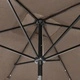 Градински чадър с LED и стоманен прът, таупе, 2x3 м