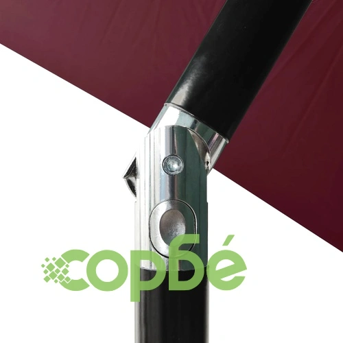 Градински чадър с LED и стоманен прът, бордо червен, 2x3 м ➤ топ цена ➤ sorbe.bg