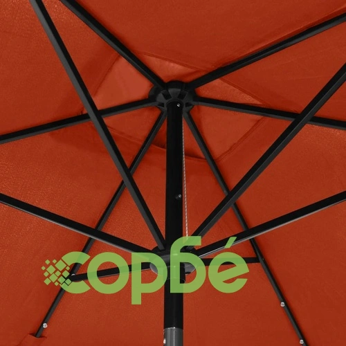 Градински чадър с LED и стоманен прът, теракота, 2x3 м ➤ топ цена ➤ sorbe.bg