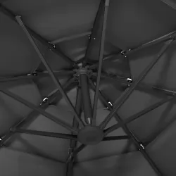 Градински чадър на 4 нива с алуминиев прът, антрацит, 3x3 м