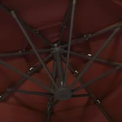 Градински чадър на 4 нива с алуминиев прът, теракота, 3x3 м