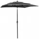 Градински чадър на 3 нива с алуминиев прът, антрацит, 2x2 м