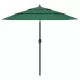 Градински чадър на 3 нива с алуминиев прът, зелен, 2,5 м