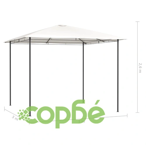 Шатра, 3x3x2,6 м, кремава, 160 г/м² ➤ топ цена ➤ sorbe.bg
