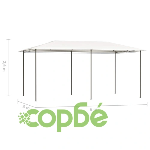 Шатра, 2,98x5,3x2,59 м, кремава, 160 г/м² ➤ топ цена ➤ sorbe.bg
