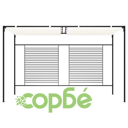 Шатра с прибиращ се покрив, 3x4x2,3 м, кремава, 180 г/м² на топ цена от sorbe.bg Шатра с прибиращ се покрив, 3x4x2,3 м, кремава, 180 г/м² ➤ топ цена ➤ sorbe.bg