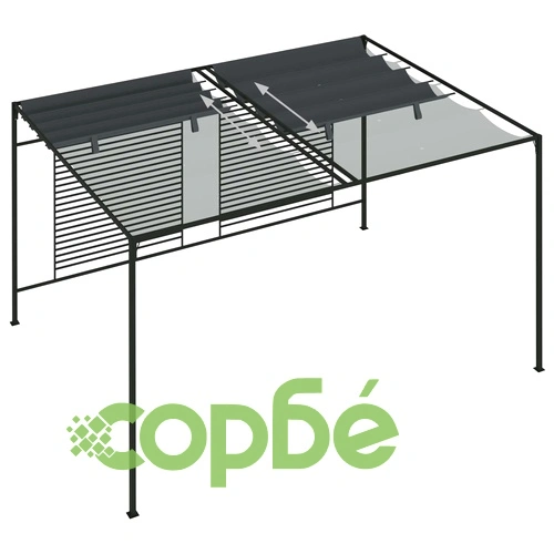 Шатра с прибиращ се покрив, 4x3x2,3 м, антрацит, 180 г/м² на топ цена от sorbe.bg Шатра с прибиращ се покрив, 4x3x2,3 м, антрацит, 180 г/м² ➤ топ цена ➤ sorbe.bg