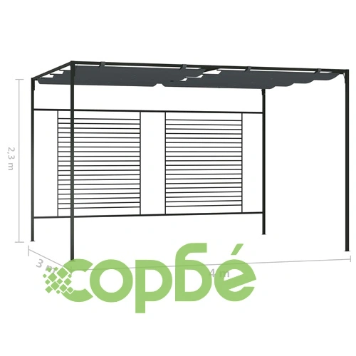 Шатра с прибиращ се покрив, 4x3x2,3 м, антрацит, 180 г/м² на топ цена от sorbe.bg Шатра с прибиращ се покрив, 4x3x2,3 м, антрацит, 180 г/м² ➤ топ цена ➤ sorbe.bg