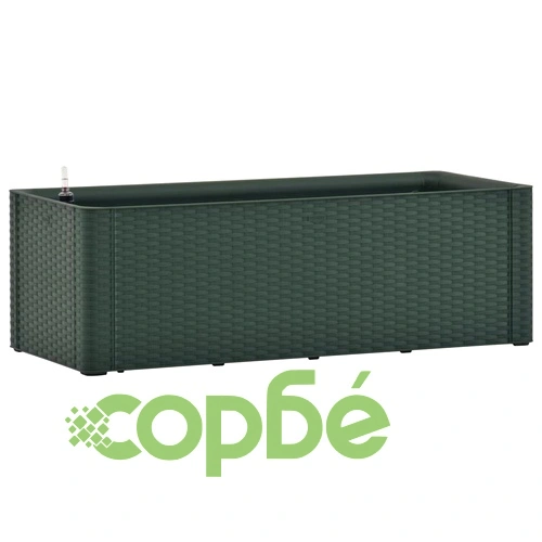 Градинска повдигната леха, самополивна, зелена, 100x43x33 см ➤ топ цена ➤ sorbe.bg