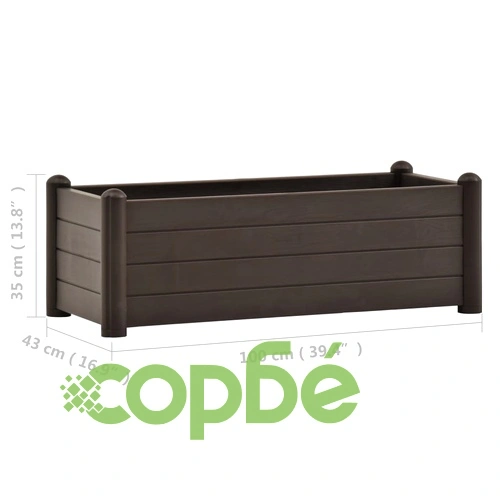 Градинска висока леха, PP, мока, 100x43x35 см ➤ топ цена ➤ sorbe.bg