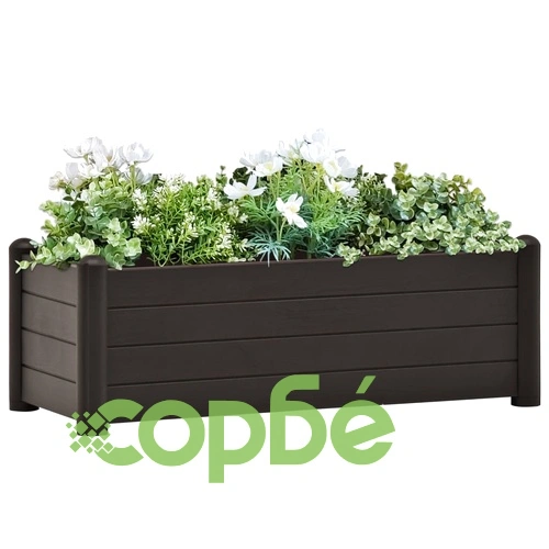 Градинска висока леха, PP, антрацит, 100x43x35 см ➤ топ цена ➤ sorbe.bg