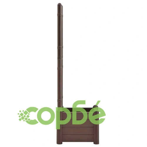 Градински сандък с пергола, 43x43x142 см, РР, мока  ➤ топ цена ➤ sorbe.bg